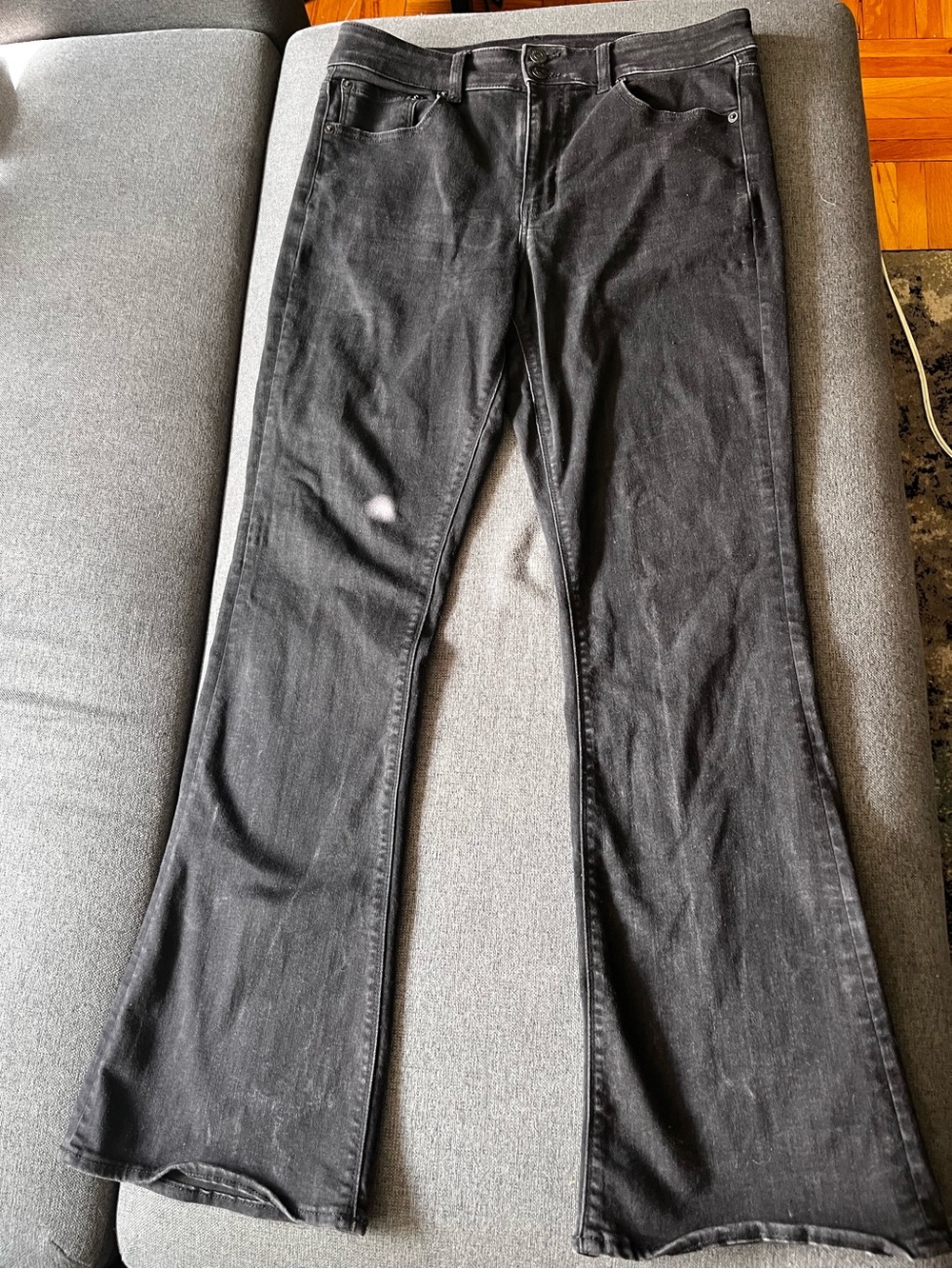 American Eagle High Rise Artist Flare Jeans Black Size 12 Regular